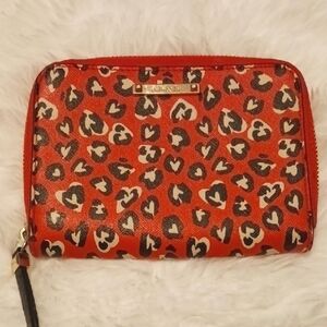 ❤️Stella & Dot Red and Black Wallet with Animal Print
